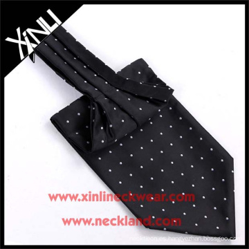 Corbata y corbata tejidas seda hechas a mano de Ascot del lunar 100%